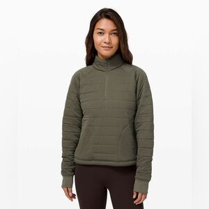 Lululemon Dynamic Movement 1/2 Zip in Army Green